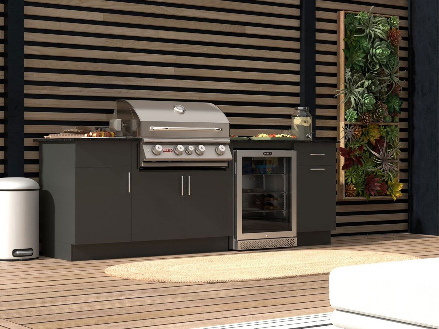 Bull Premium Outdoor Rated 4.9 CF Refrigerator with Glass Door