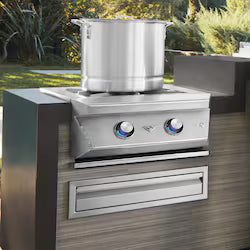 Twin Eagles Built-In Power Burner with Reversible Heavy Duty Grate & Stainless Steel Lid