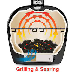 Primo Series Oval XXL Ceramic Kamado Grill with Stainless Steel Grates