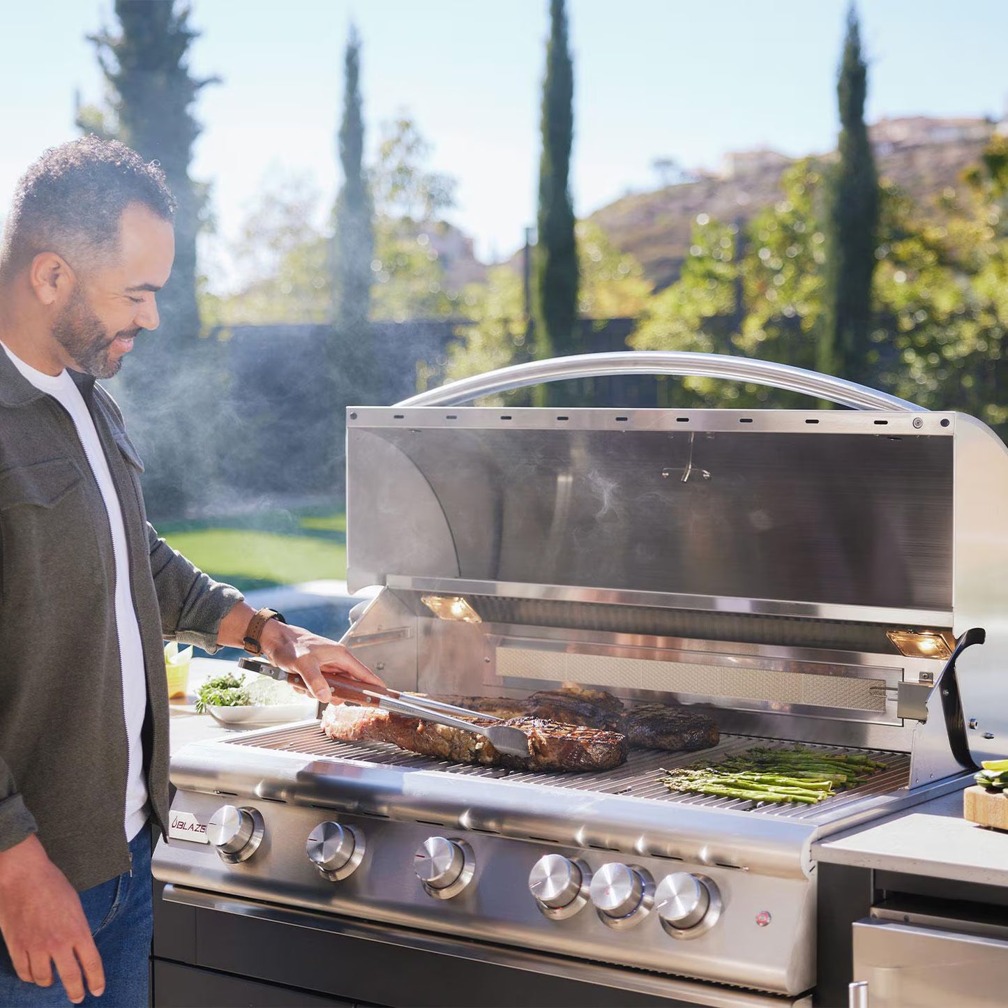 Blaze 40-Inch 5-Burner Premium LTE+ Gas Grill with Rear Burner and Built-in Lighting System