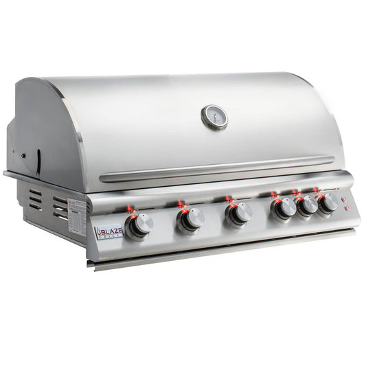 Blaze LTE 40-Inch 5-Burner Built-In Gas Grill w/ Rear Infrared Burner & Grill Lights