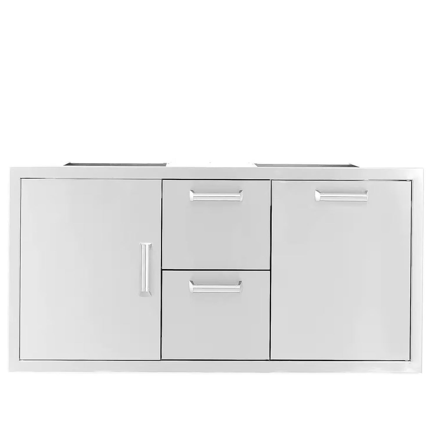 The Grill Guys 42-in Stainless Steel Door, Double Drawer & Roll-Out Trash Bin Combo
