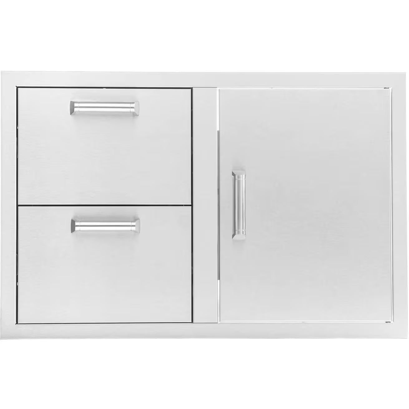 The Grill Guys 32-in Stainless Steel Reversible Access Door & Double Drawer Combo