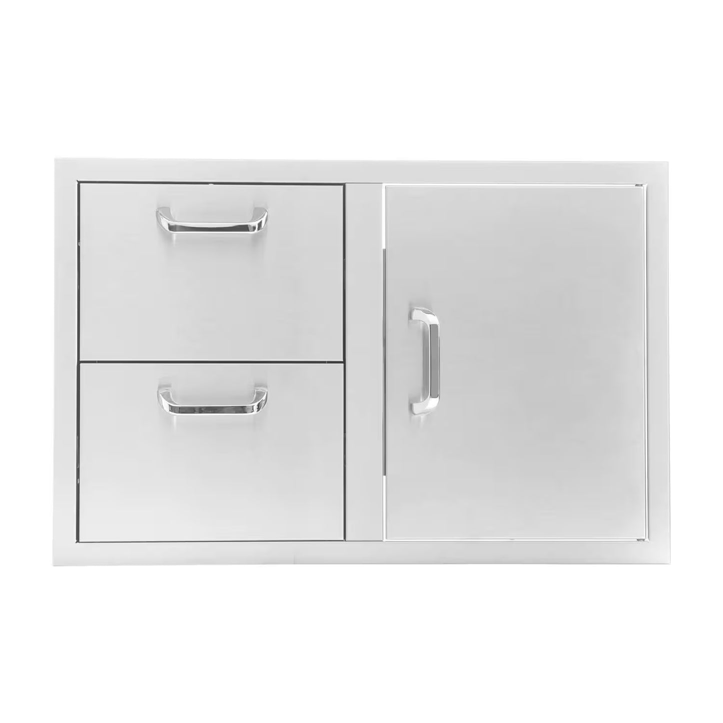 The Grill Guys 32-in Stainless Steel Reversible Access Door & Double Drawer Combo