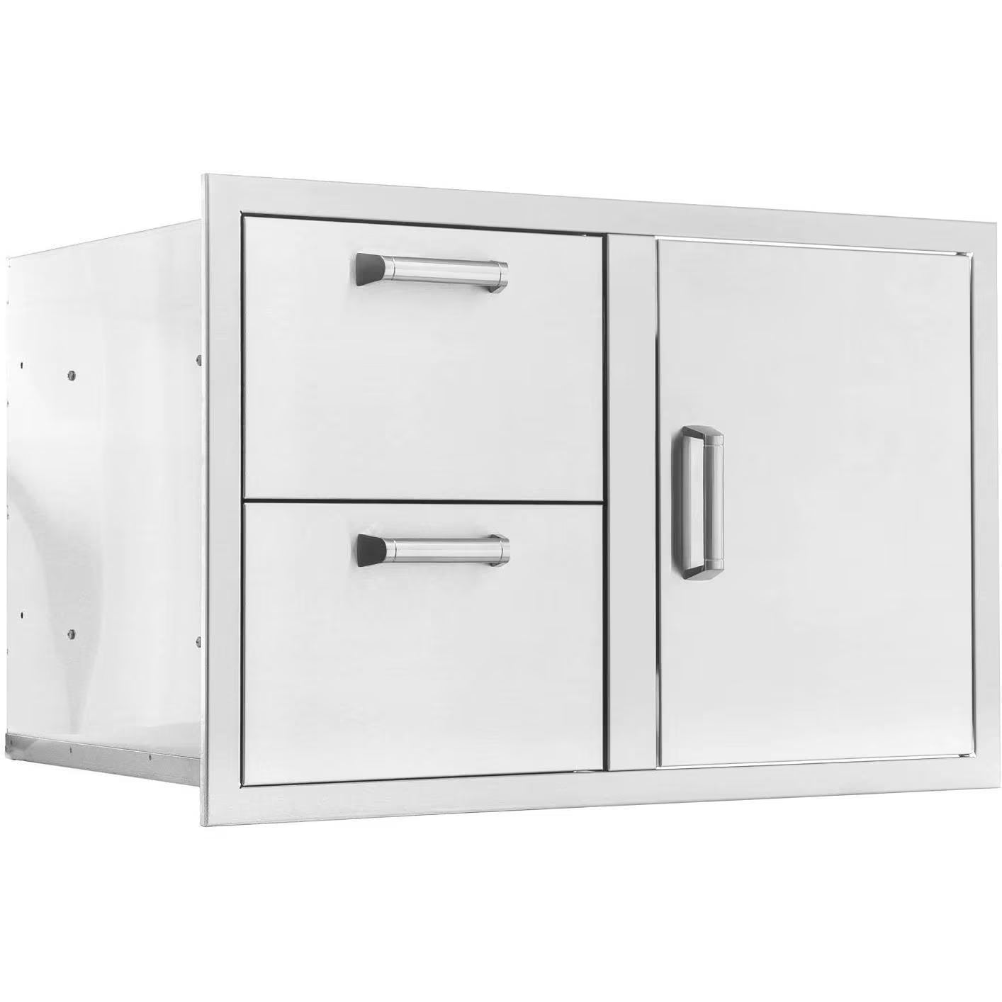 The Grill Guys 32-in Stainless Steel Reversible Access Door & Double Drawer Combo