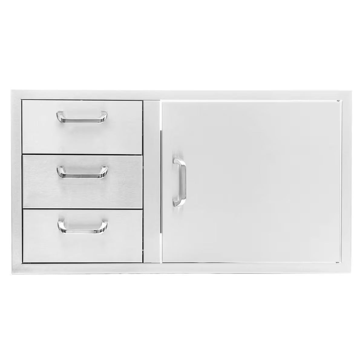 The Grill Guys 39-in Stainless Steel Reversible Access Door & Triple Drawer Combo