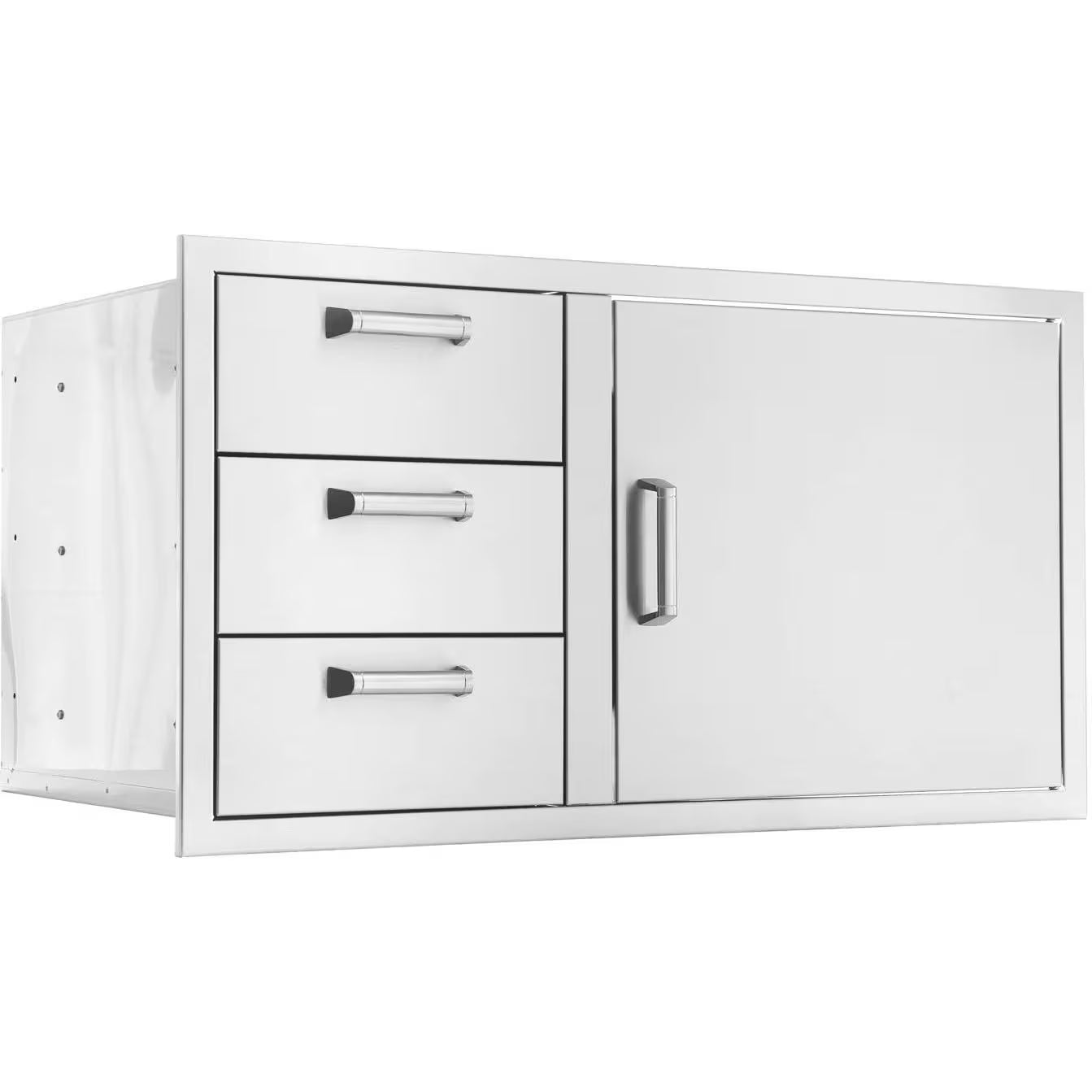 The Grill Guys 39-in Stainless Steel Reversible Access Door & Triple Drawer Combo