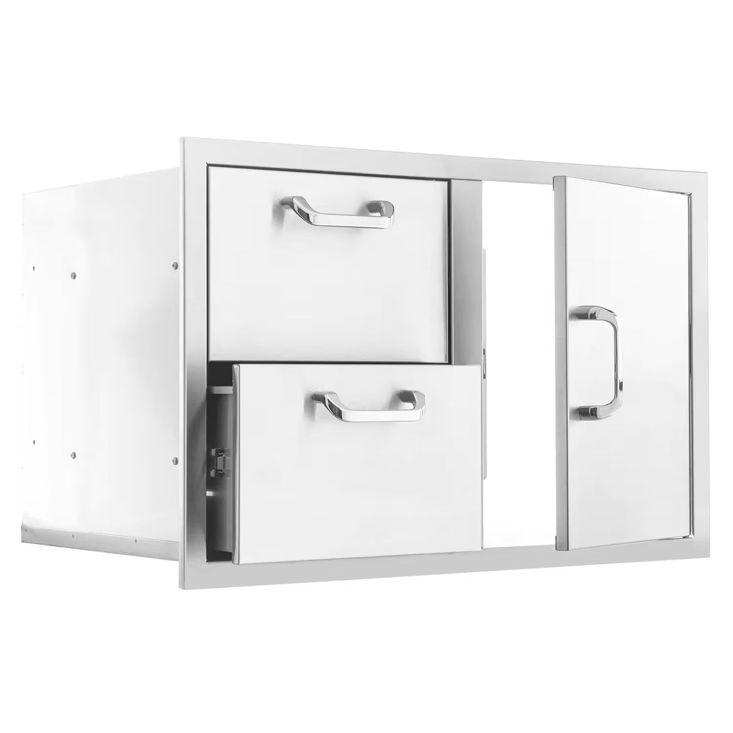 The Grill Guys 32-in Stainless Steel Reversible Access Door & Double Drawer Combo