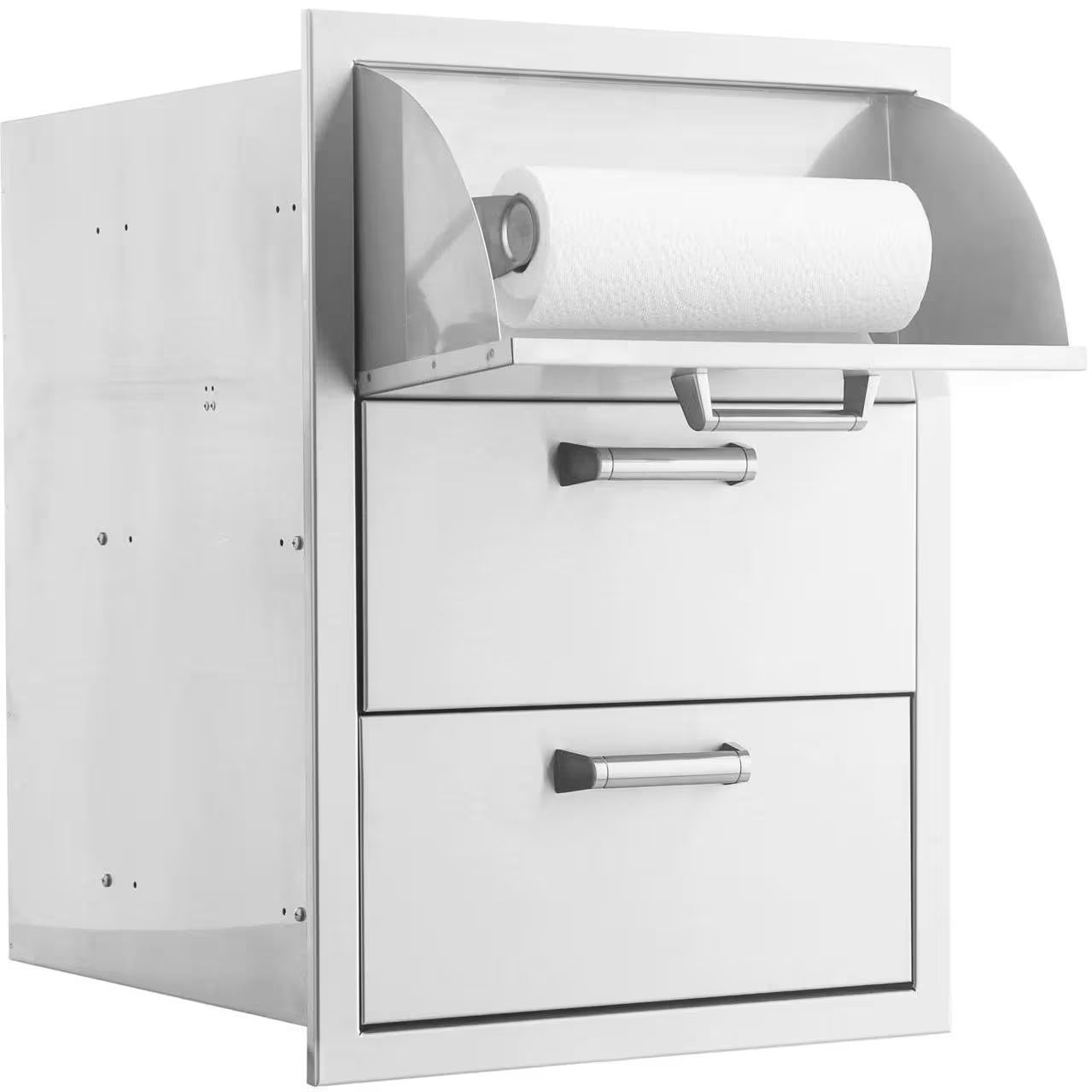 The Grill Guys 16-in Stainless Steel Double Access Drawer w/ Paper Towel Dispenser