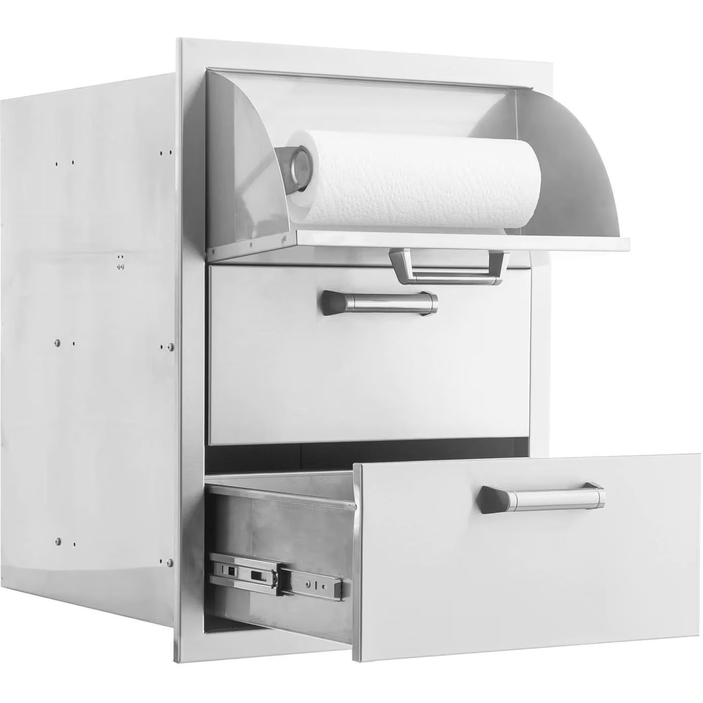 The Grill Guys 16-in Stainless Steel Double Access Drawer w/ Paper Towel Dispenser