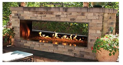 Empire 48" or 60" Linear Outdoor Stainless Steel Fireplace