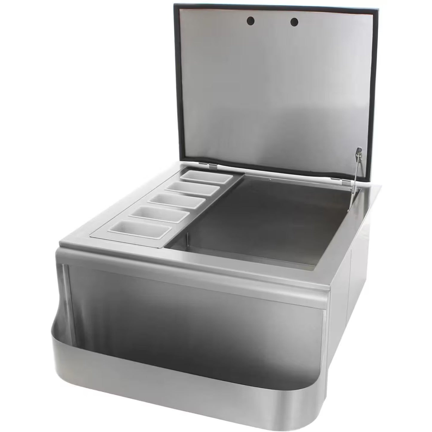 The Grill Guys 25-in Slide-In Ice Bin Cooler w/ Speed Rail & Condiment Holder