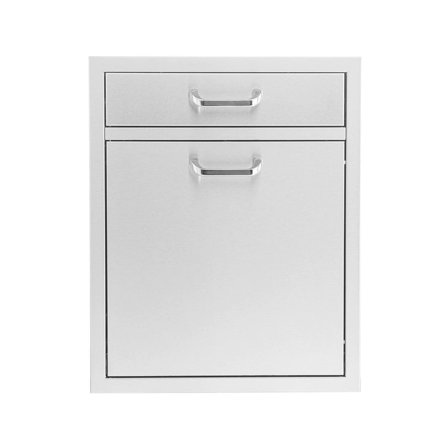 The Grill Guys 20-in Stainless Steel Single Drawer w/ Roll-Out Trash & Recycling Bin Combo