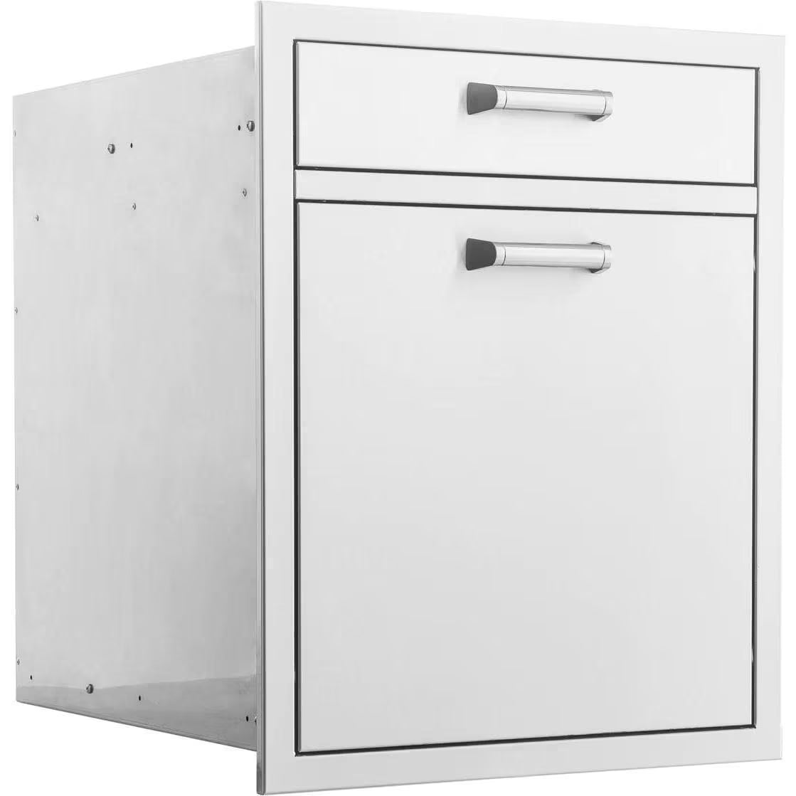 The Grill Guys 20-in Stainless Steel Single Drawer w/ Roll-Out Trash & Recycling Bin Combo