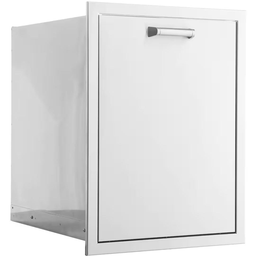 The Grill Guys 20-in Stainless Steel Roll-Out Double Trash & Recycling Bin