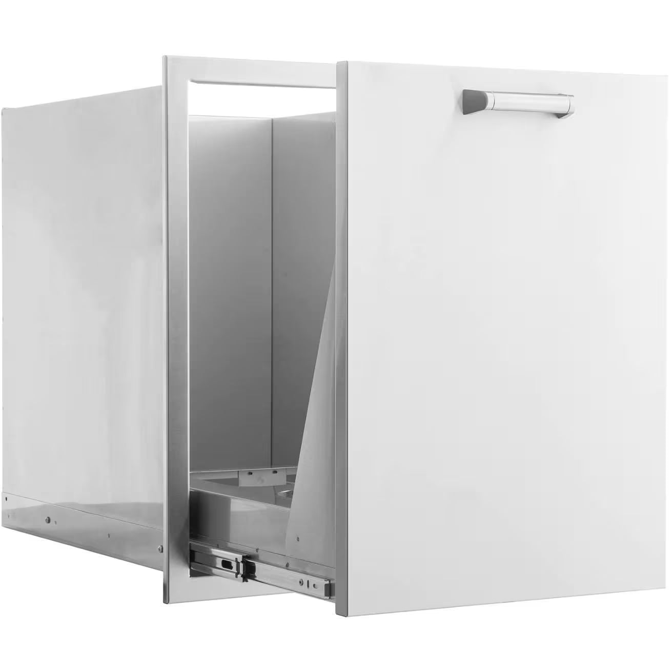The Grill Guys 20-in Stainless Steel Roll-Out Double Trash & Recycling Bin