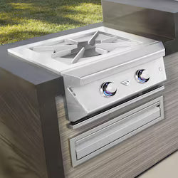 Twin Eagles Built-In Power Burner with Reversible Heavy Duty Grate & Stainless Steel Lid