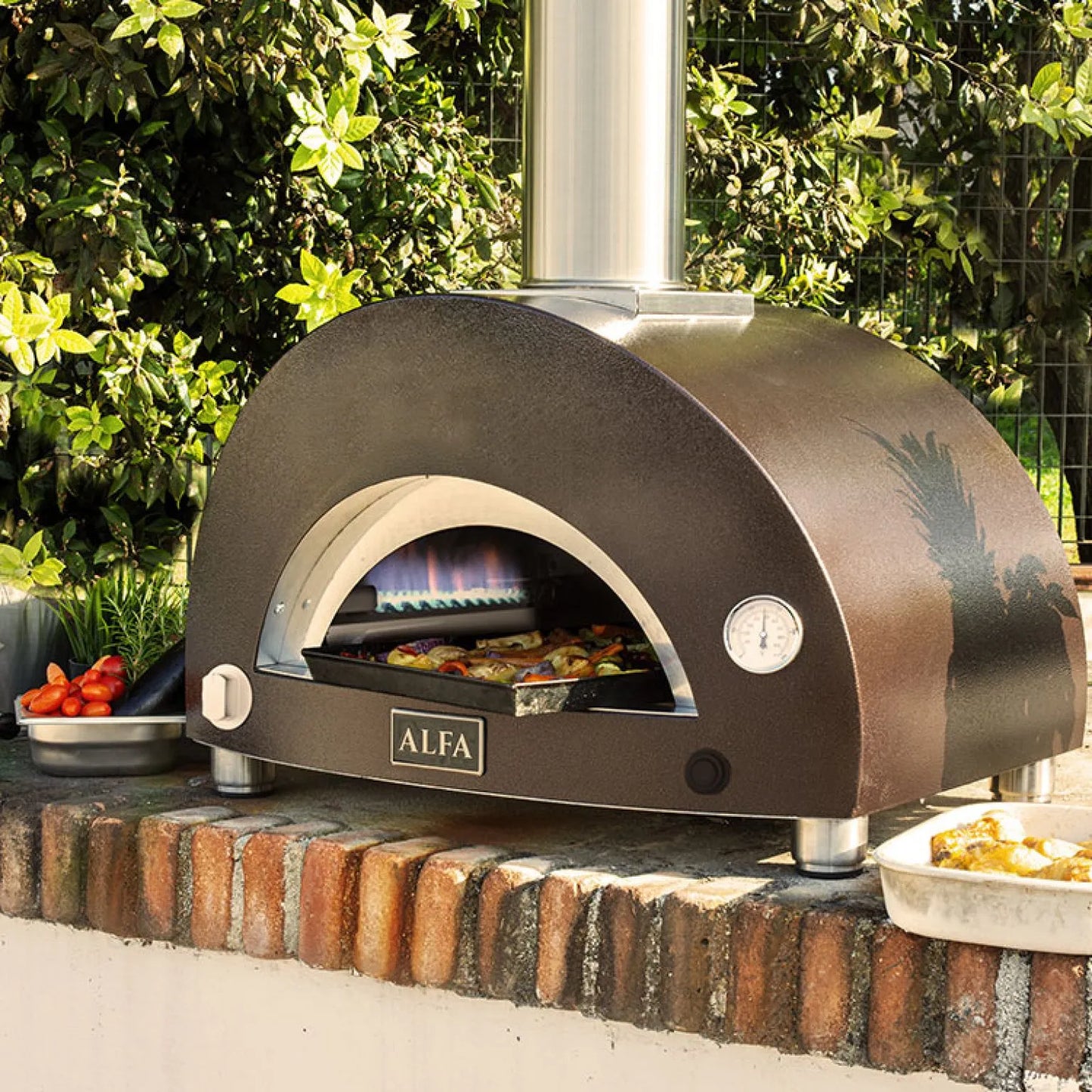 Alfa Moderno Copper 1 Pizze; Gas-Fired Pizza Oven. Wood Burning Hybrid Kit (Sold Separately)